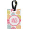 Doily Pattern Plastic Luggage Tag - Rectangular w/ Monogram