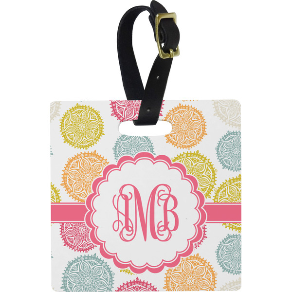 Doily Pattern Personalized Square Luggage Tag