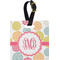 Doily Pattern Plastic Luggage Tag - Square w/ Monogram