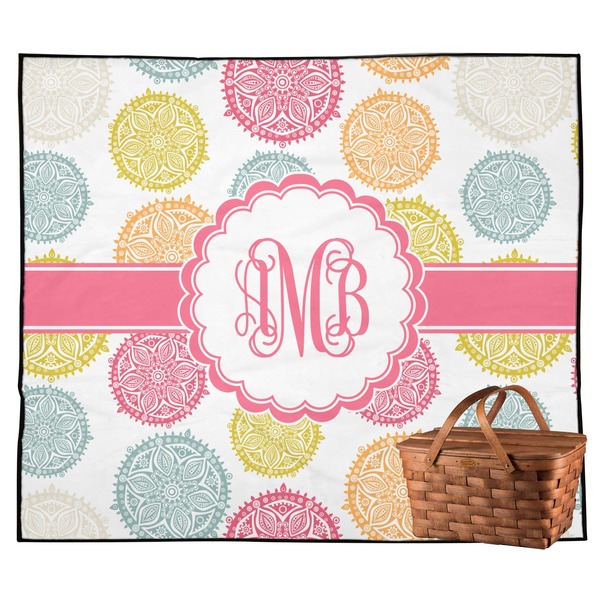 Custom Doily Pattern Outdoor Picnic Blanket (Personalized)