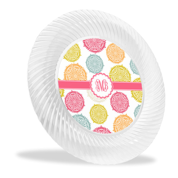 Custom Doily Pattern Plastic Party Dinner Plates - 10" (Personalized)