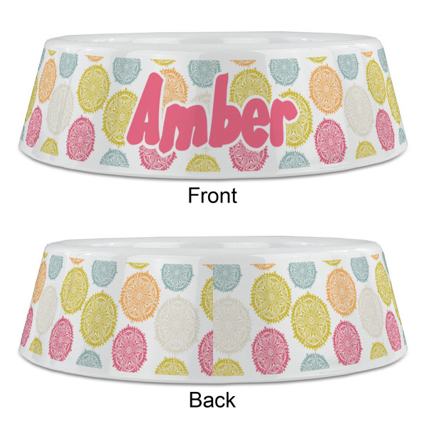 Doily Pattern Plastic Pet Bowls - Large - APPROVAL