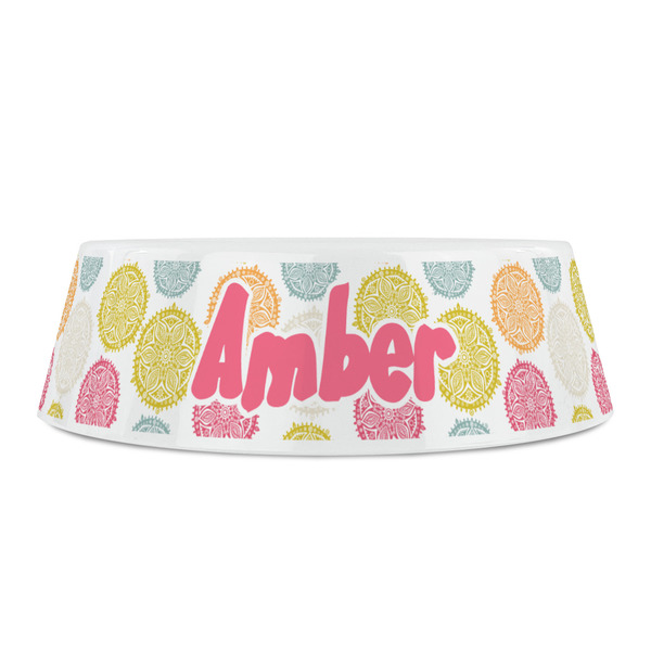 Doily Pattern Plastic Pet Bowls - Small - FRONT