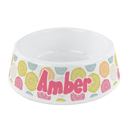 Doily Pattern Plastic Dog Bowl - Small (Personalized)