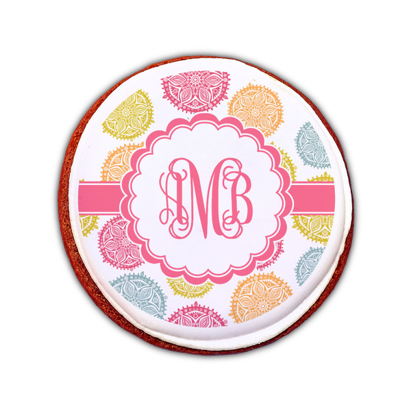 Doily Pattern Printed Icing Circle - Small - On Cookie