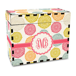 Doily Pattern Wood Recipe Box - Full Color Print (Personalized)