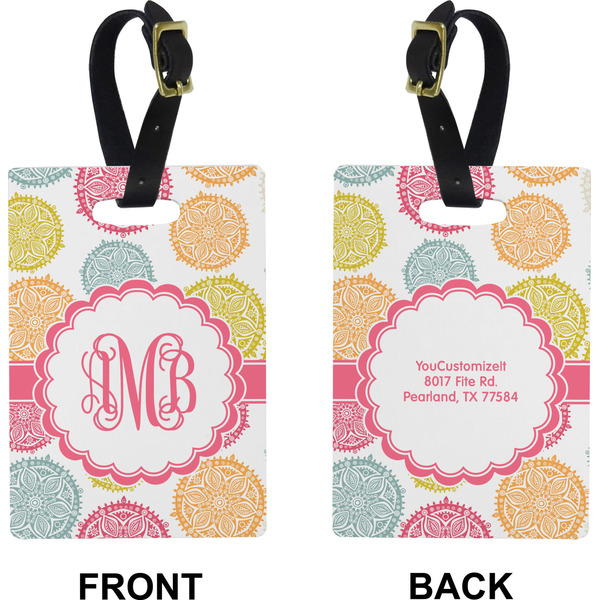 Doily Pattern Rectangle Luggage Tag (Front + Back)