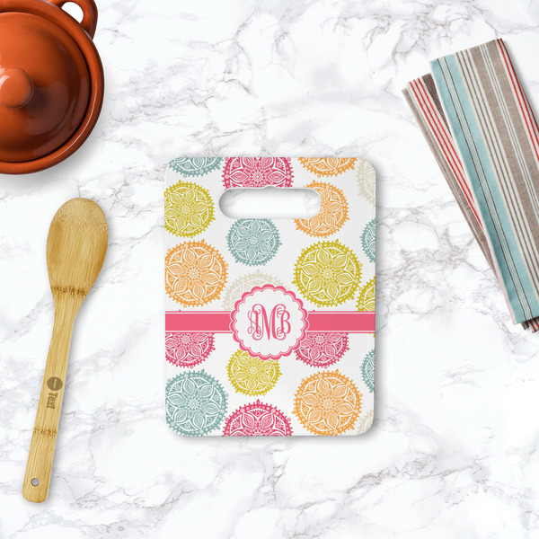 Doily Pattern Rectangle Trivet with Handle - LIFESTYLE