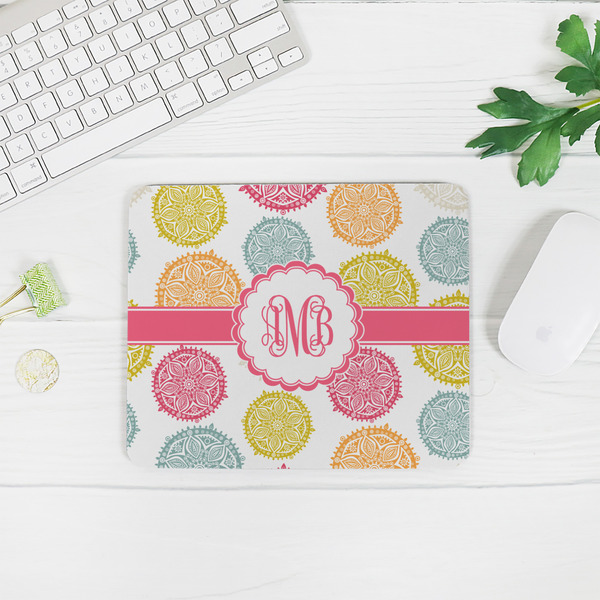 Doily Pattern Rectangular Mouse Pad - LIFESTYLE 2