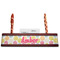Doily Pattern Red Mahogany Nameplates with Business Card Holder - Straight