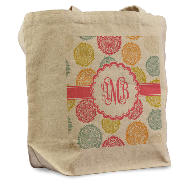 Custom Doily Pattern Reusable Cotton Grocery Bag (Personalized)