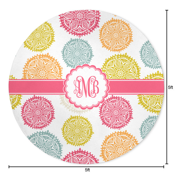 Doily Pattern Round Area Rug - Size