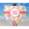 Doily Pattern Round Beach Towel - In Use