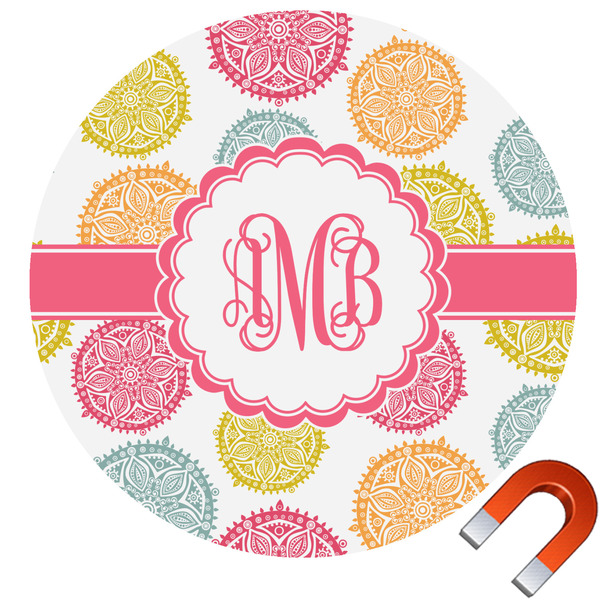 Custom Doily Pattern Round Car Magnet - 6" (Personalized)