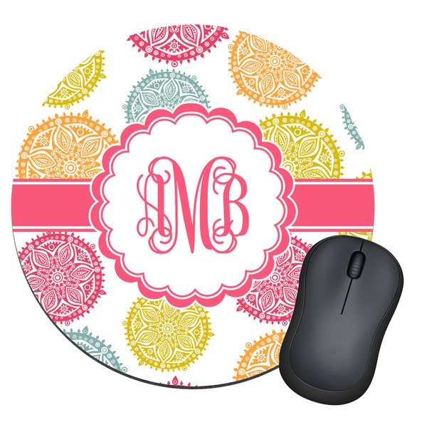 Custom Doily Pattern Round Mouse Pad (Personalized)