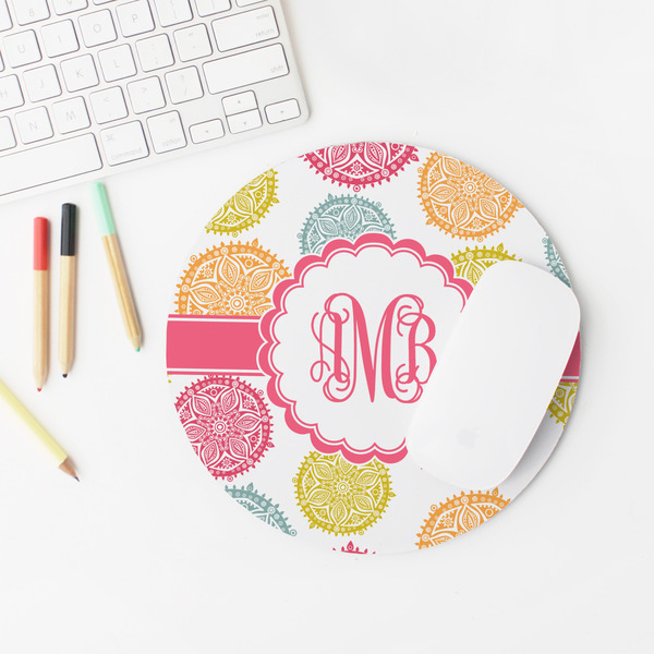 Doily Pattern Round Mousepad - LIFESTYLE 2