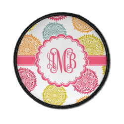 Doily Pattern Iron On Round Patch w/ Monogram