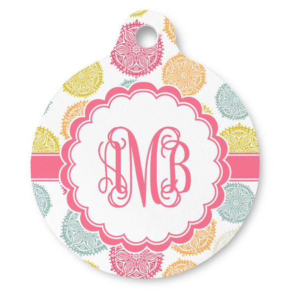 Custom Doily Pattern Round Pet ID Tag - Large (Personalized)