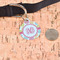 Doily Pattern Round Pet ID Tag - Large - In Context