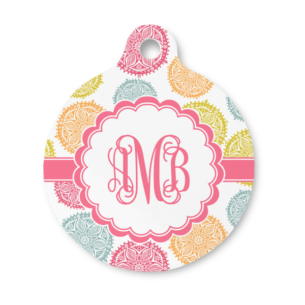 Custom Doily Pattern Round Pet ID Tag - Small (Personalized)