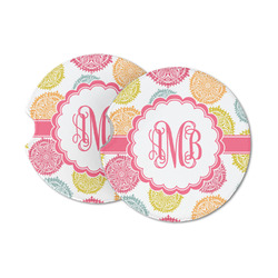 Doily Pattern Sandstone Car Coasters (Personalized)