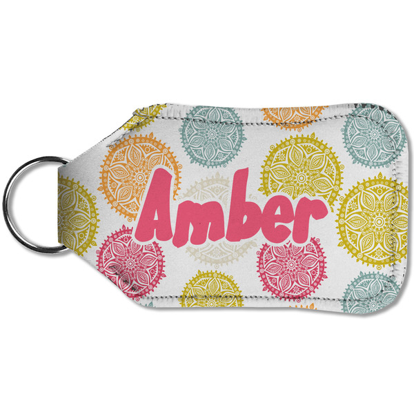 Doily Pattern Sanitizer Holder Keychain - Small (Back)