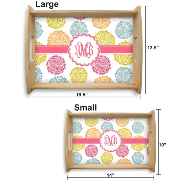 Doily Pattern Serving Tray Wood Sizes