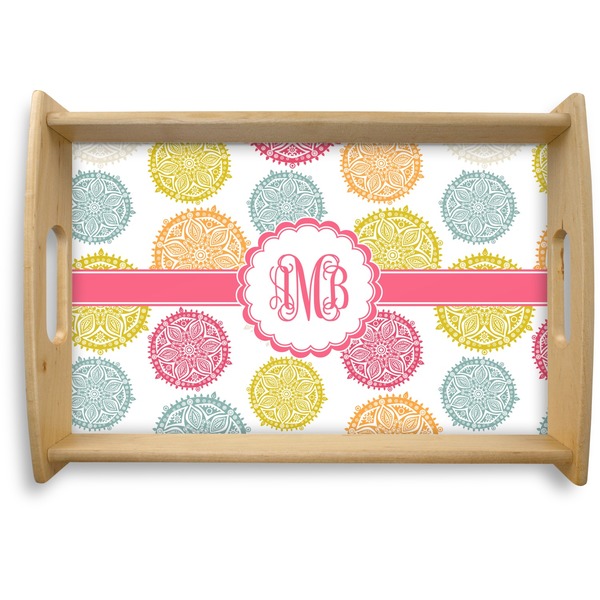 Custom Doily Pattern Natural Wooden Tray - Small (Personalized)