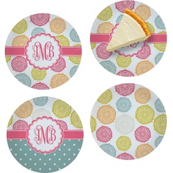 Doily Pattern Set of 4 Glass Appetizer / Dessert Plate 8" (Personalized)