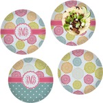 Doily Pattern Set of 4 Glass Lunch / Dinner Plate 10" (Personalized)