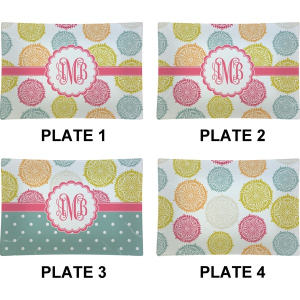 Doily Pattern Set of Rectangular Appetizer / Dessert Plates (Approval)