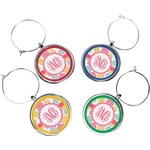 Doily Pattern Wine Charms (Set of 4) (Personalized)