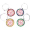 Doily Pattern Set of Silver Wine Wine Charms