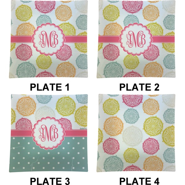Doily Pattern Set of Square Dinner Plates (Approval)