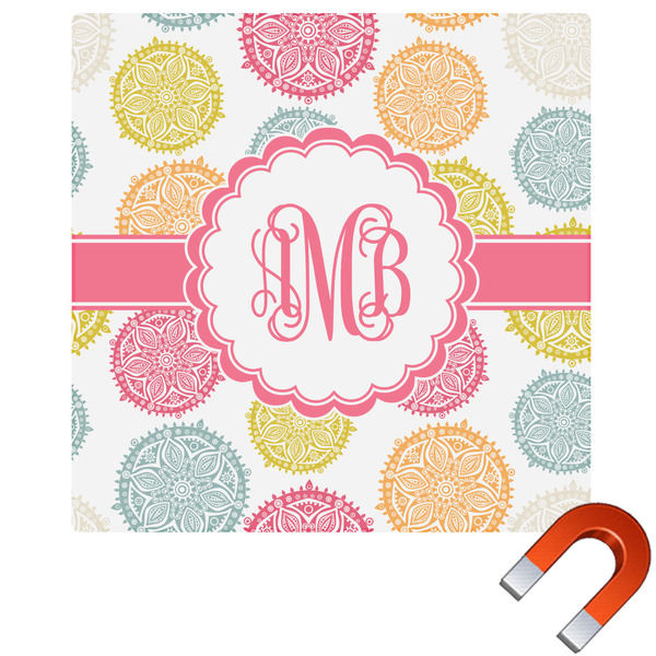 Custom Doily Pattern Square Car Magnet - 6" (Personalized)