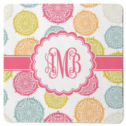 Doily Pattern Square Rubber Backed Coaster (Personalized)