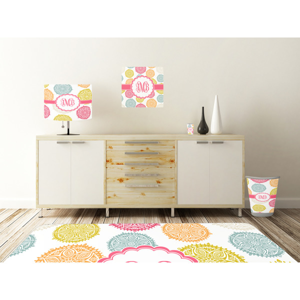 Doily Pattern Square Wall Decal Wooden Desk