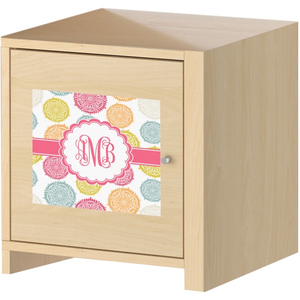 Doily Pattern Square Wall Decal on Wooden Cabinet