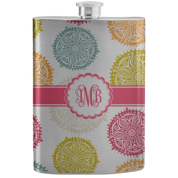 Custom Doily Pattern Stainless Steel Flask (Personalized)
