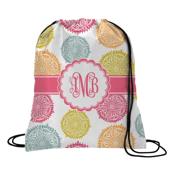 Custom Doily Pattern Drawstring Backpack - Large (Personalized)