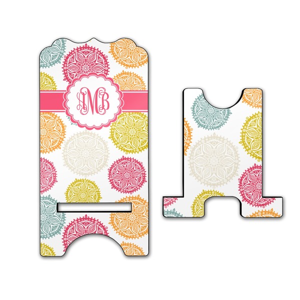 Doily Pattern Stylized Phone Stand - Front & Back - Large