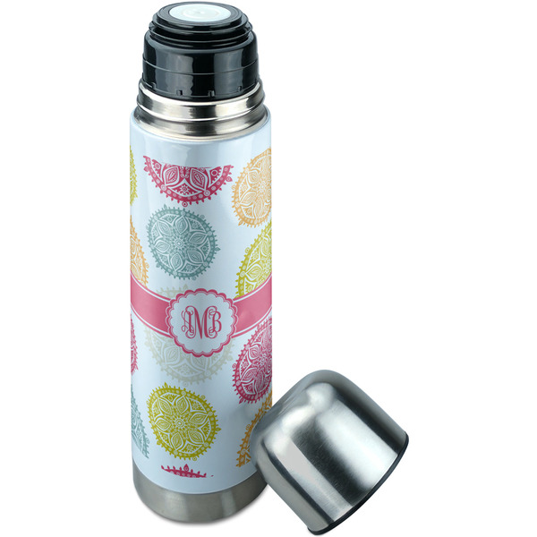 Doily Pattern Thermos - Lid Off