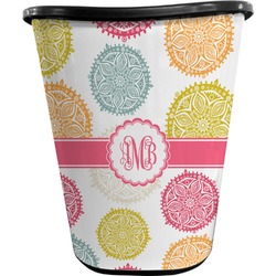 Doily Pattern Waste Basket - Single Sided (Black) (Personalized)