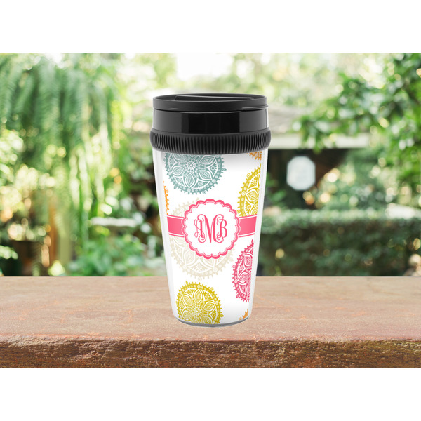 Doily Pattern Travel Mug Lifestyle (Personalized)