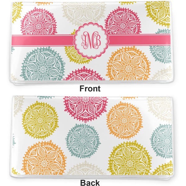 Doily Pattern Vinyl Check Book Cover - Front and Back