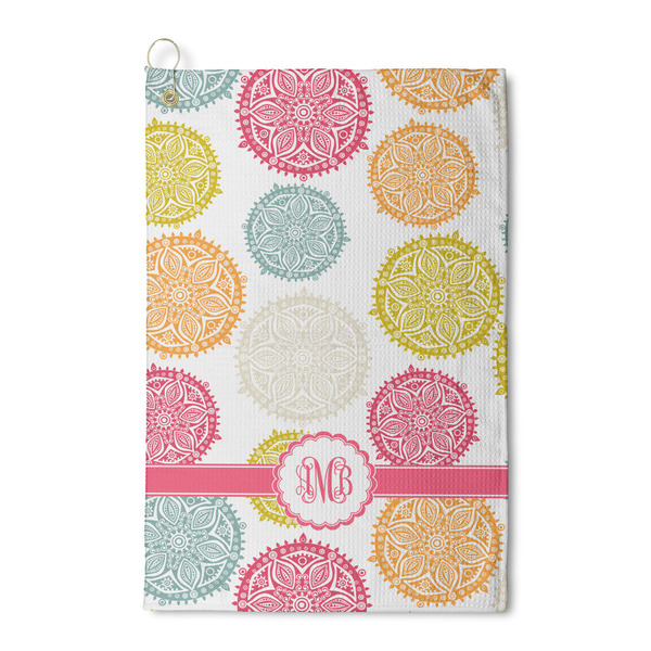 Custom Doily Pattern Waffle Weave Golf Towel (Personalized)