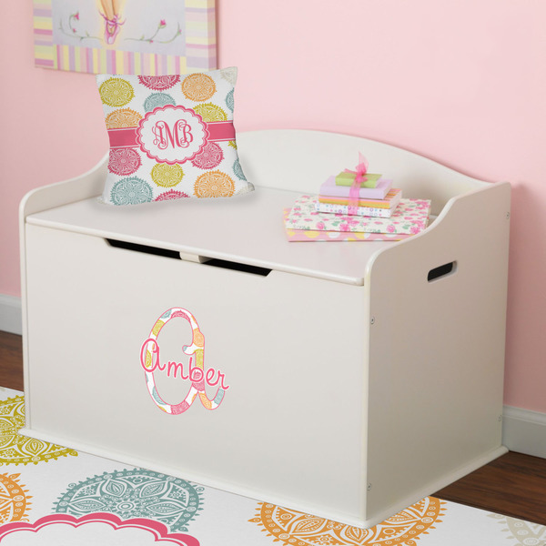 Doily Pattern Wall Name & Initial Small on Toy Chest