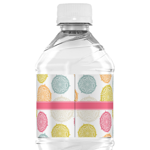Doily Pattern Water Bottle Label - Back View
