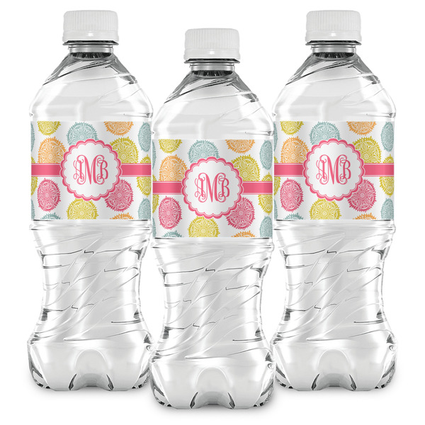 Doily Pattern Water Bottle Labels - Front View