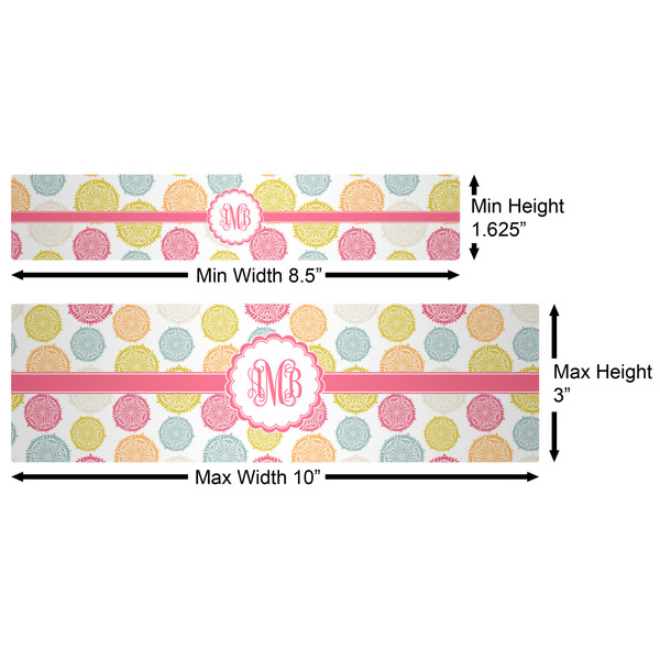 Doily Pattern Water Bottle Labels w/ Dimensions